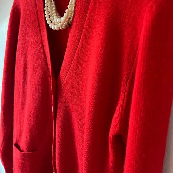 EUC VTG Cashmere Cherry Red Cardigan Daniel Caron 90s - Picture 3 of 9